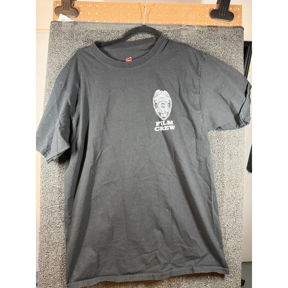 Hanes Hawaii Five-0 T-Shirt Mens Large Black Film Crew Book'em Danno Graphic Tee